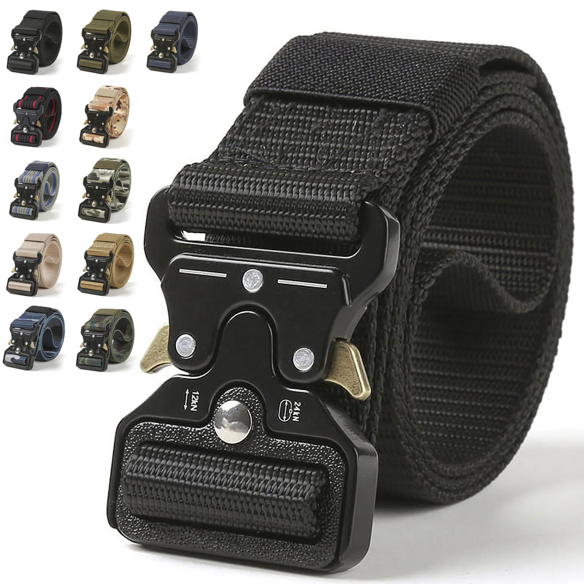 Heavy Tactical Nylon Webbing Belt W/ Quick Release Buckle