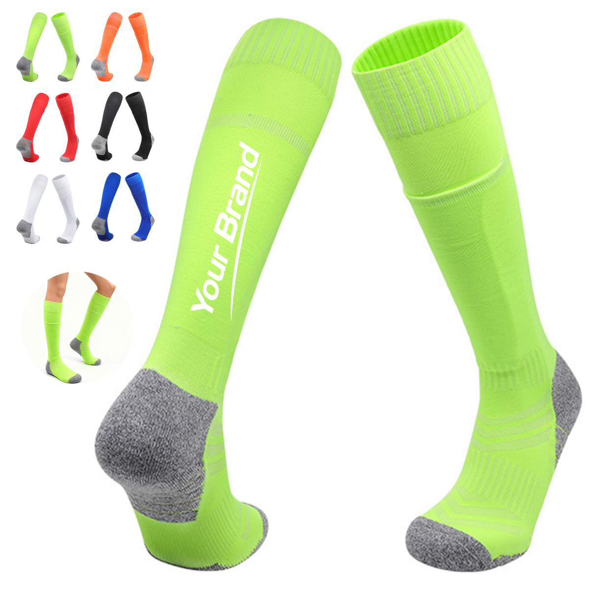 Knee High Soccer Socks With Built-In Shin Guard Pocket