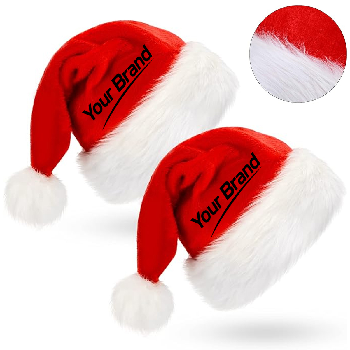 Classic Soft Plush Christmas Santa Hat Holiday Costume Cap