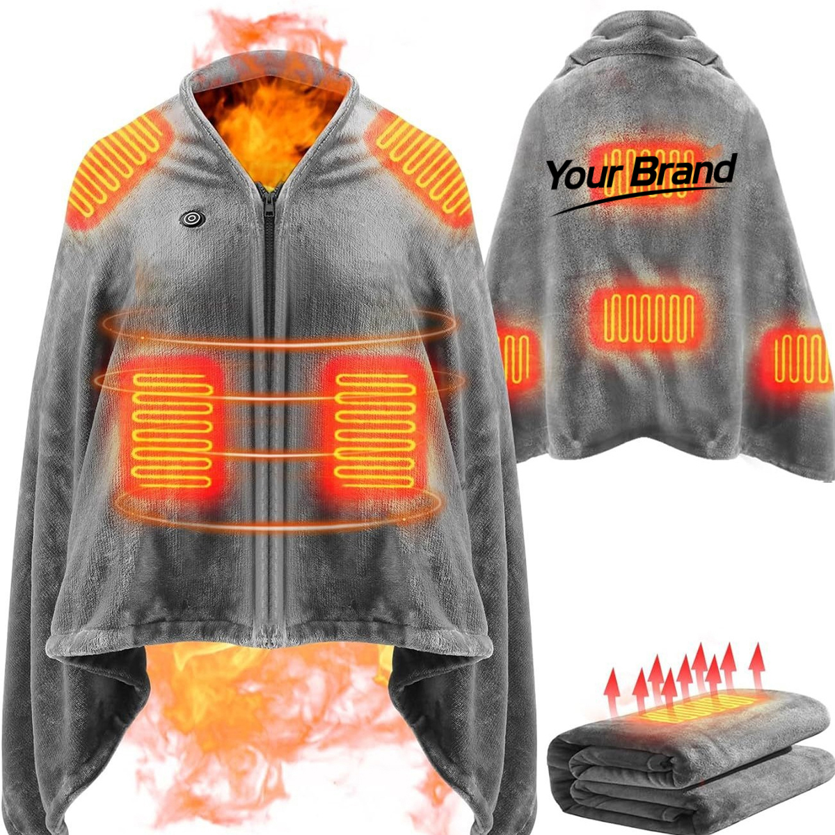 Performance USB Electric Heated Hooded Blanket Cloak