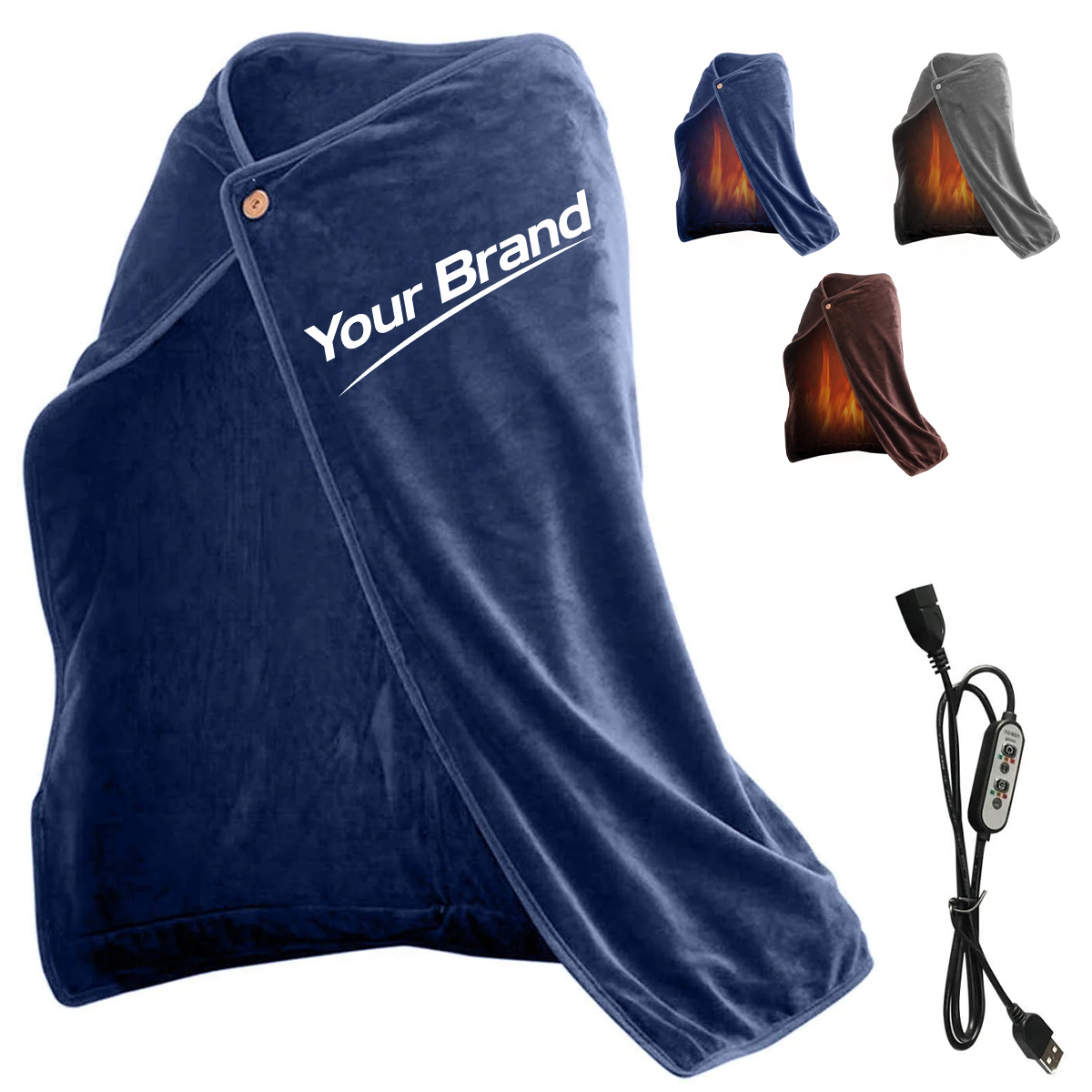 Performance USB Electric Heated Hooded Blanket Cloak