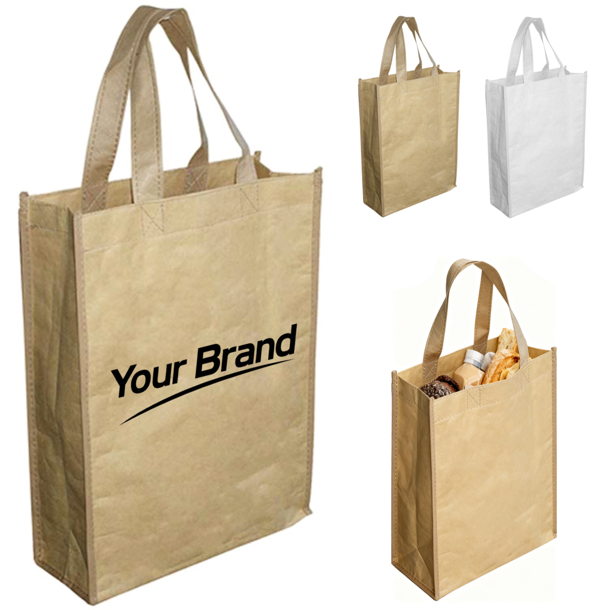 Vertical Non Woven Tote Bag with Reinforced Bottom