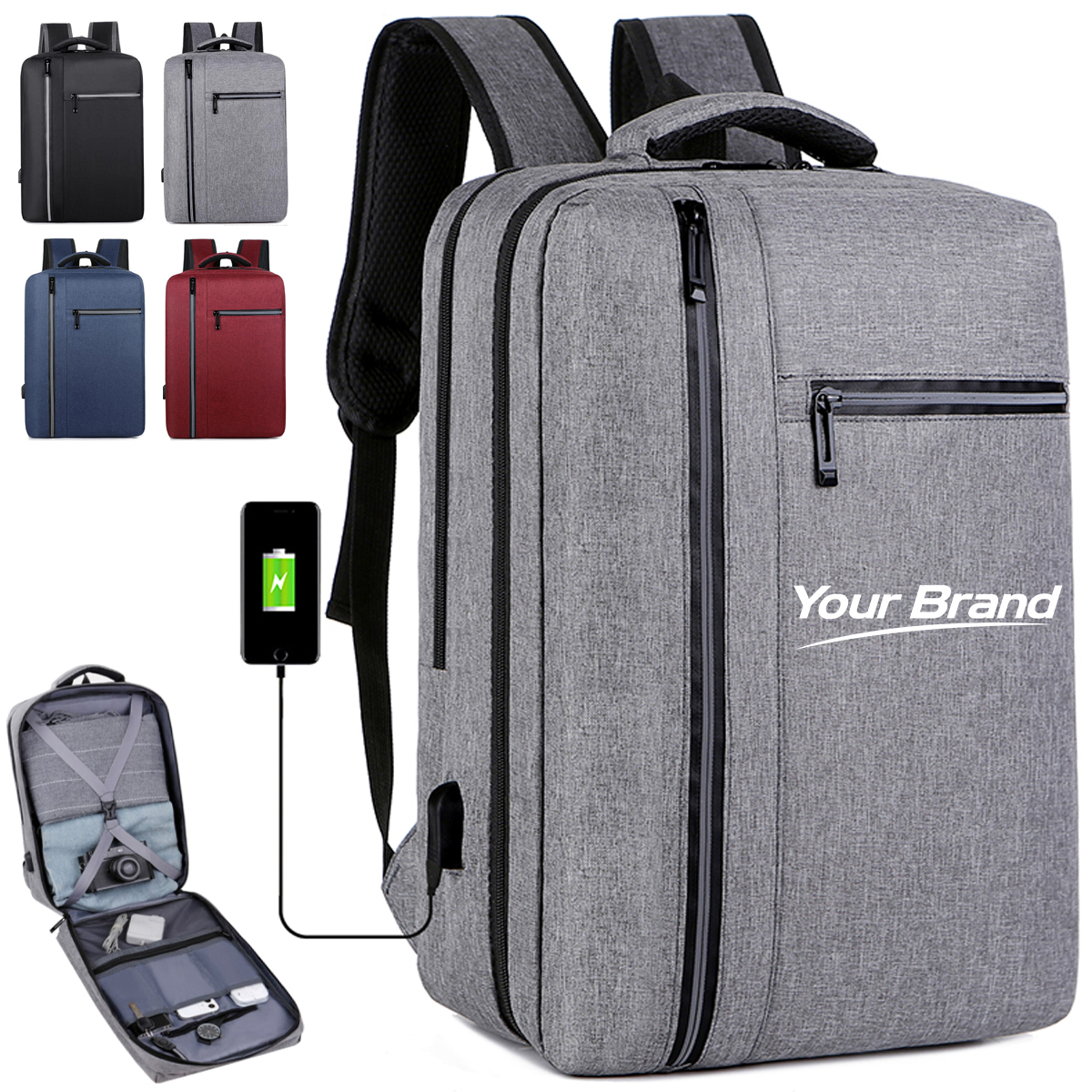 20L Anti Theft USB Laptop Backpack for Business & Travel