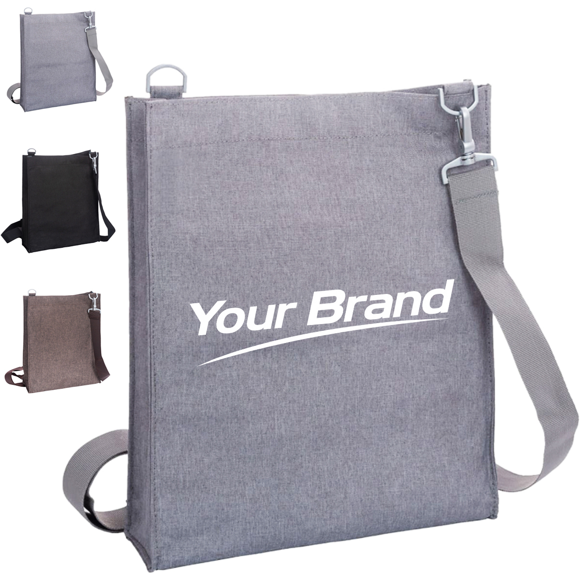 Nylon Crossbody Messenger Tote with Adjustable Strap