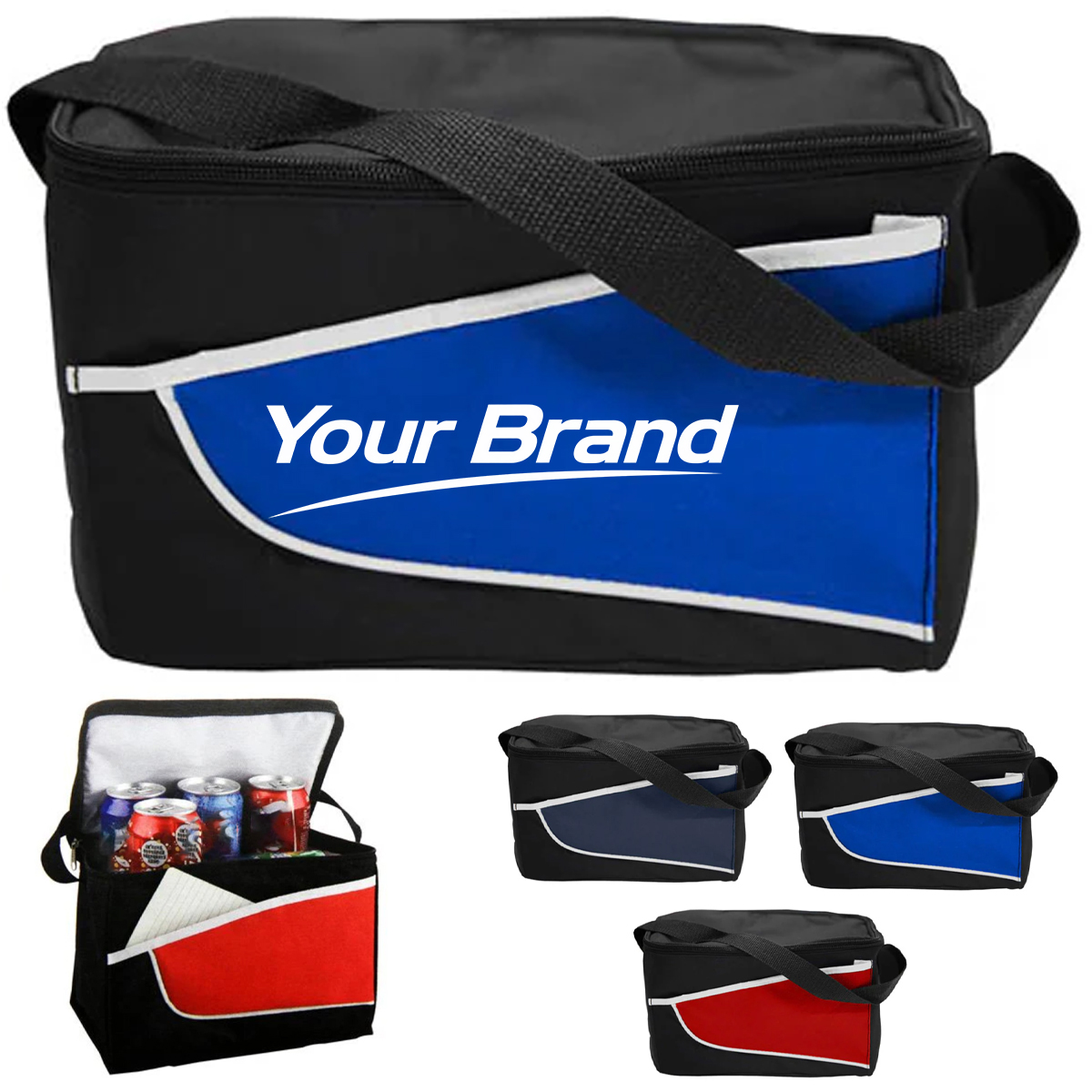 12 Cans Two Tone Insulated Cooler Bag with Shoulder Strap