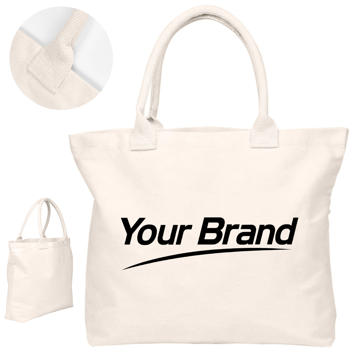 Heavy Cotton Canvas Tote Bag with Reinforced Handles