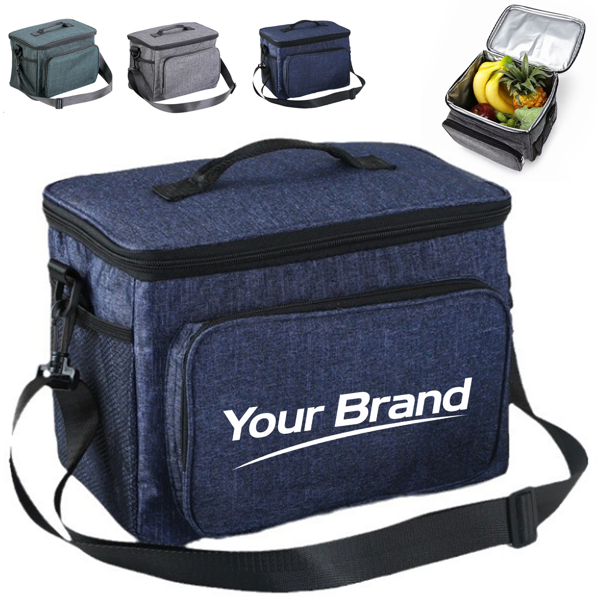 25L Oxford Fabric Insulated Cooler Bag with Shoulder Strap