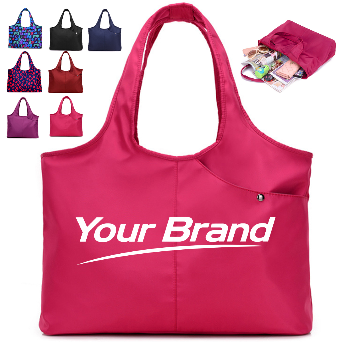 20L Foldable Nylon Shopping Tote Bag