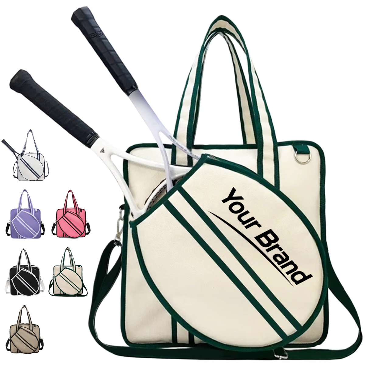 Two Racket Tennis Tote Bag with Large Compartment