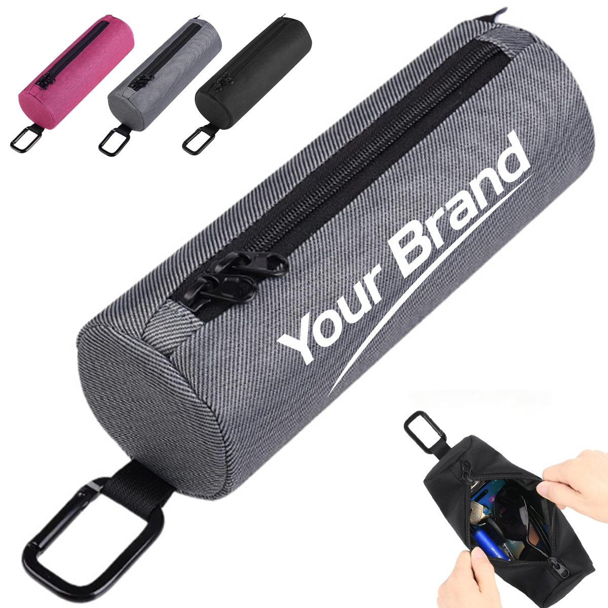 Pickleball Accessory Pouch with Zipper and Clip Hook