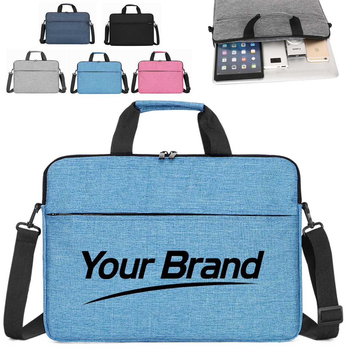 Business Laptop Shoulder Bag with Handle and Strap