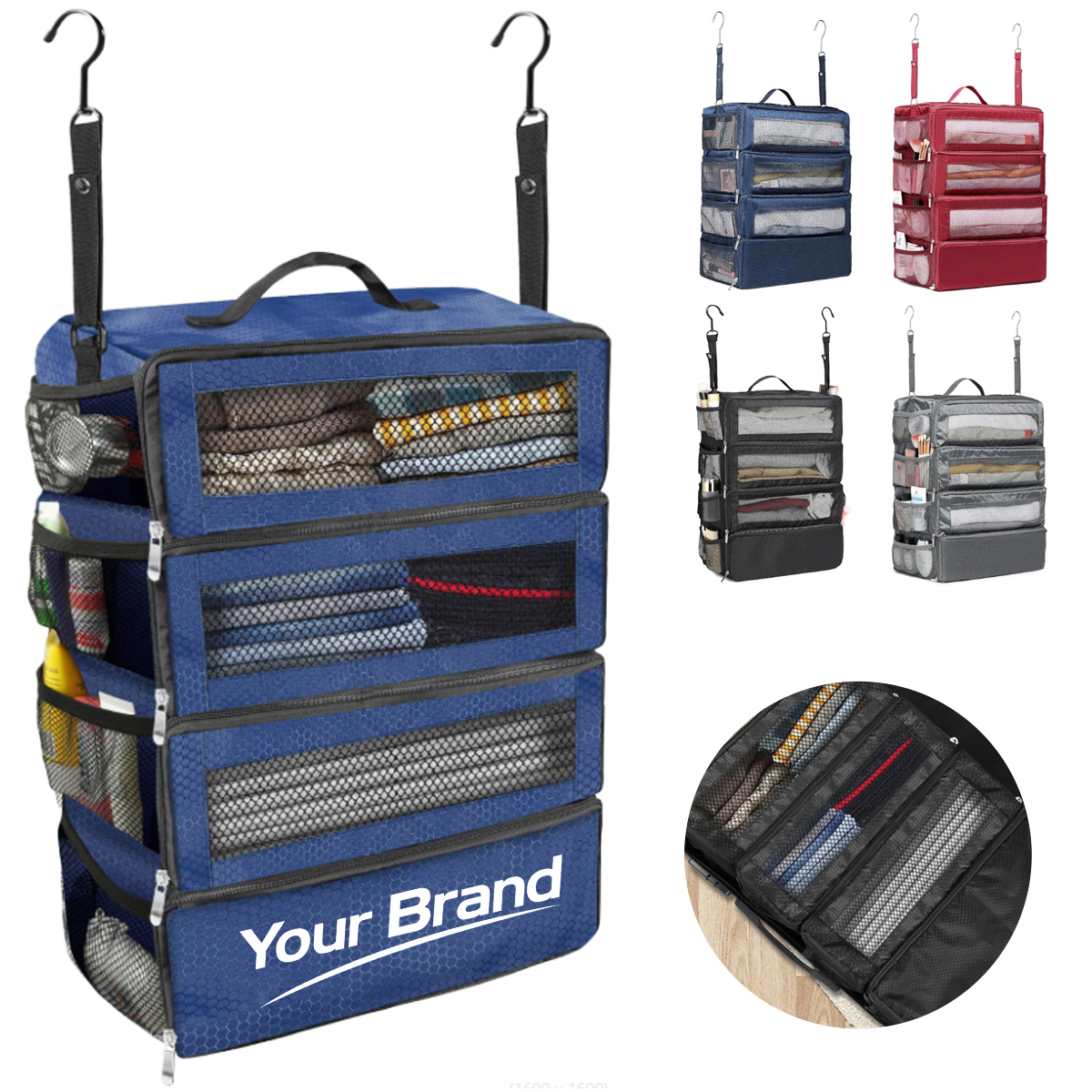 Hanging Travel Organizer Bag with Multiple Compartments