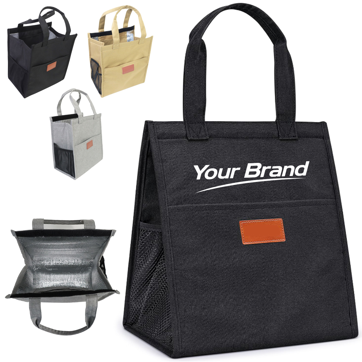 Large Insulated Grocery Tote Bag with Front Pocket