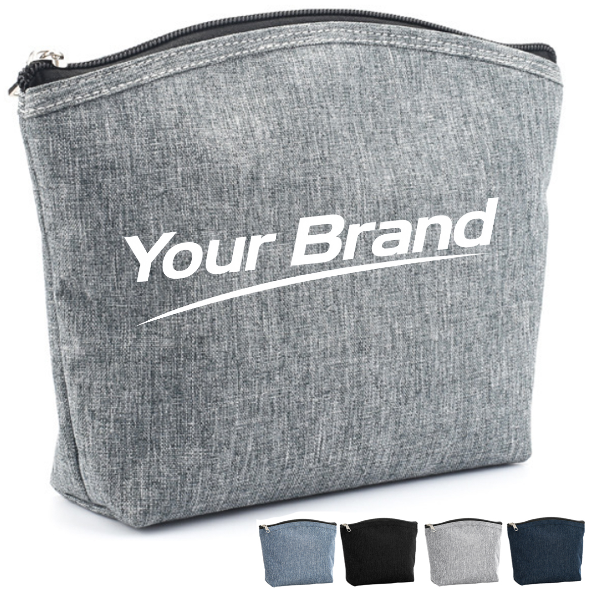 Oxford Fabric Cosmetic Bag with Zipper Closure