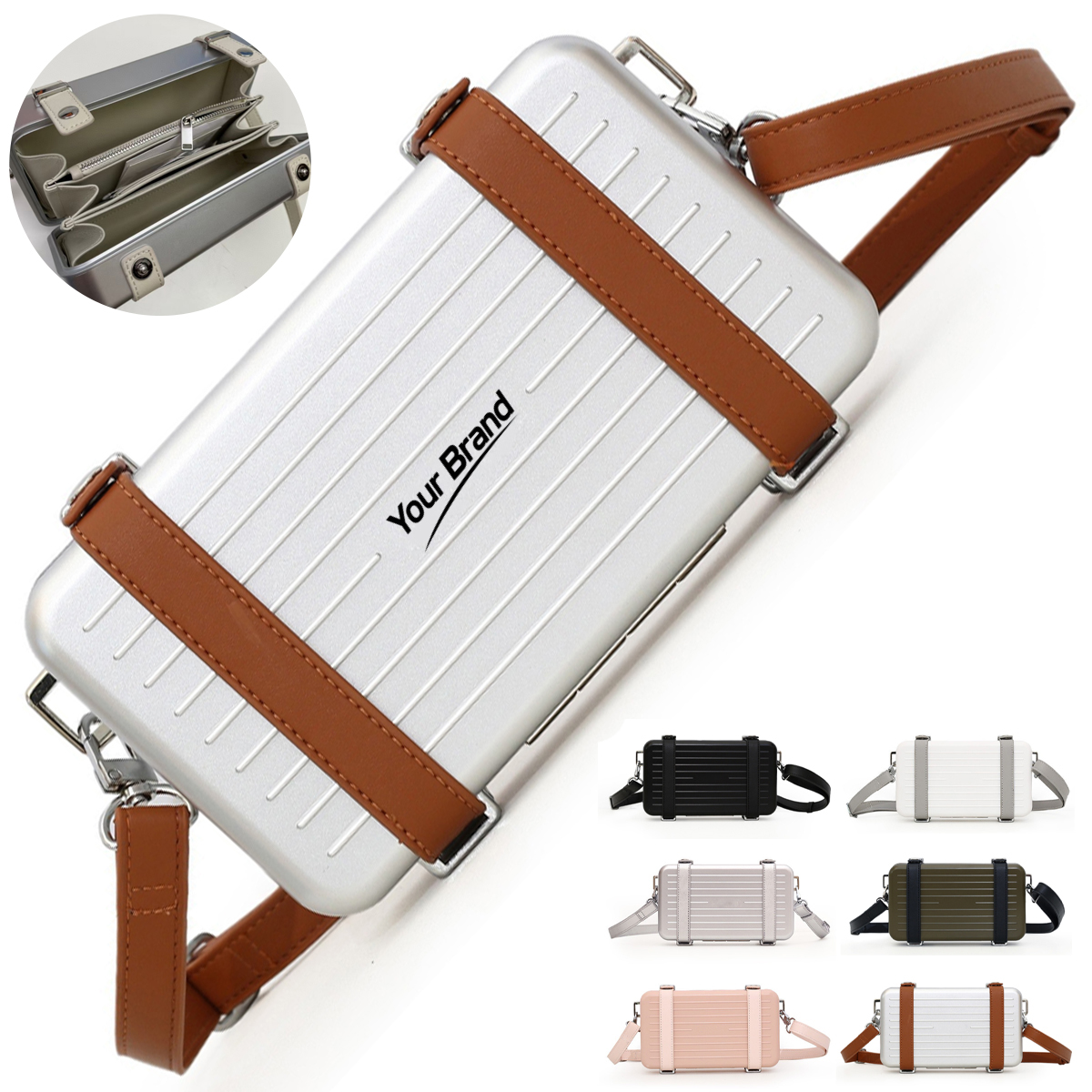 Mini ABS Hard Shell Crossbody Bag with Strap