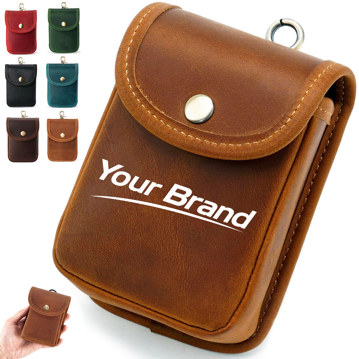Vintage PU Leather Mini Pouch with Snap Closure