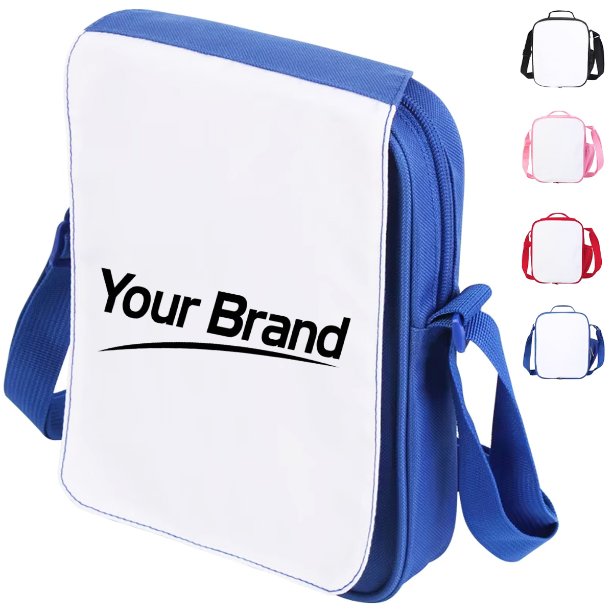 Nylon Zipper Document Bag with Handle and Pockets