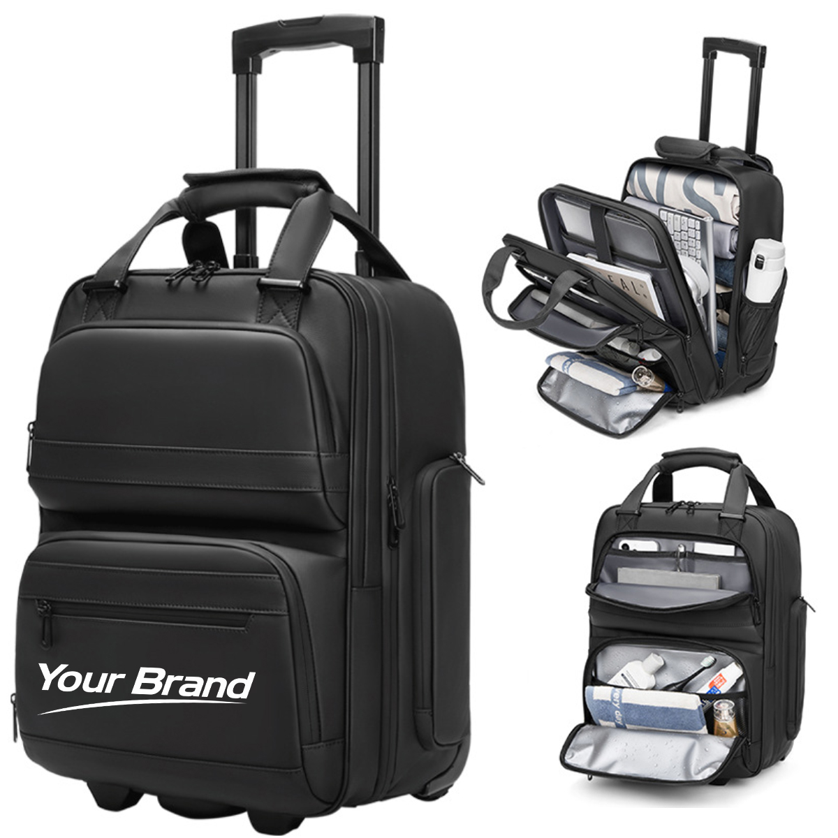 45L Convertible Rolling Backpack with Laptop Compartment