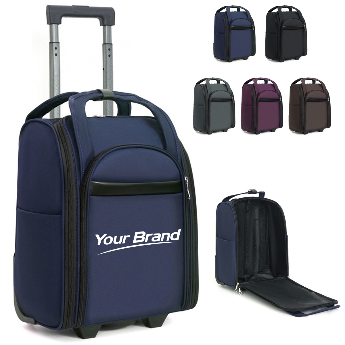 25L Expandable Rolling Travel Bag with Telescopic Handle