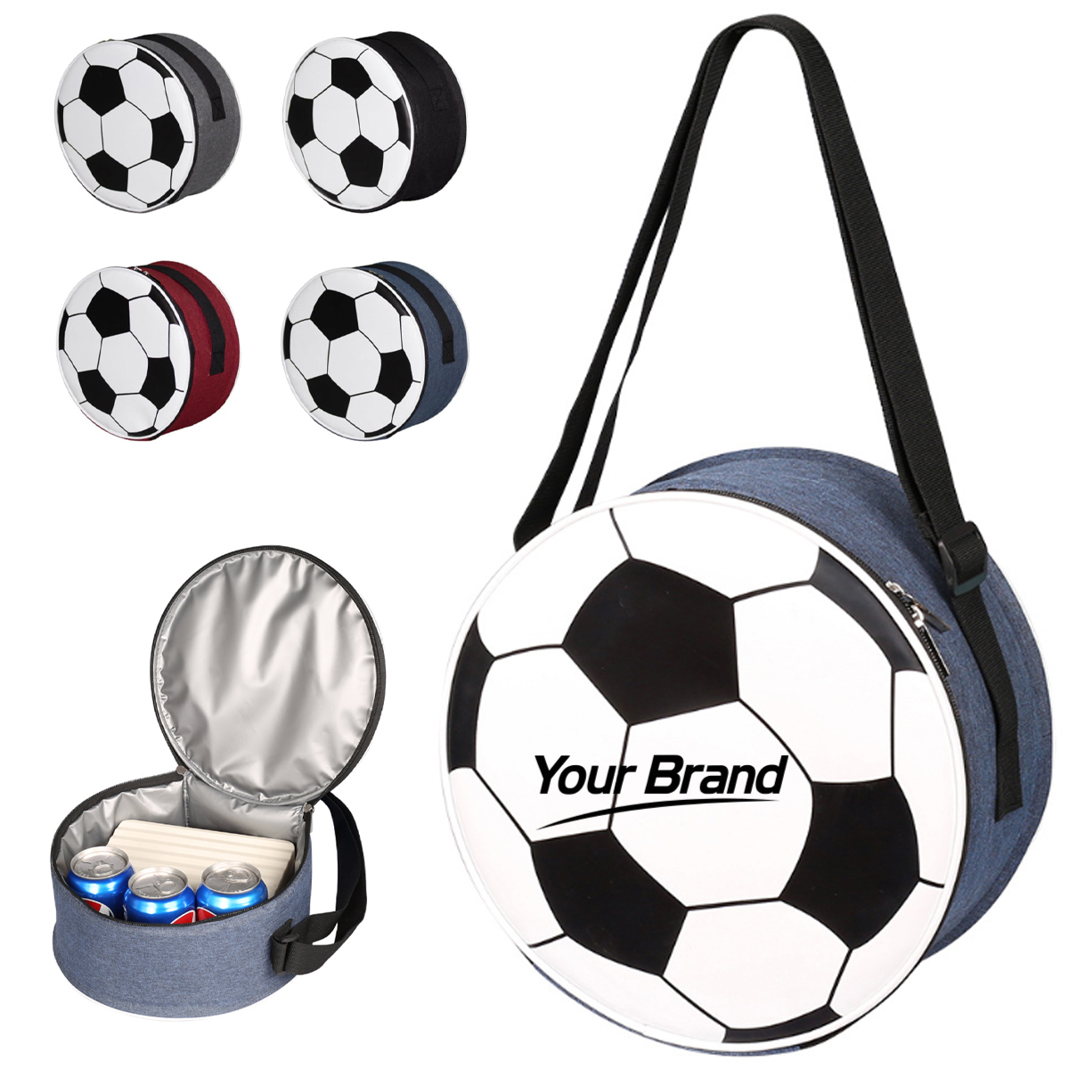 Soccer Ball Insulated Cooler Bag for Drinks