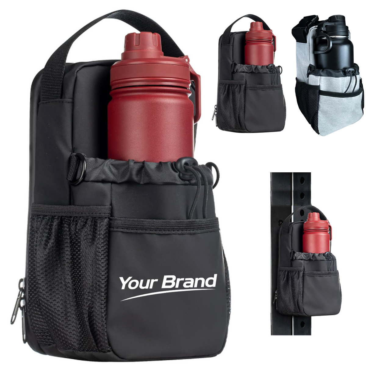 Magnetic Sports Water Bottle Bag with Shoulder Strap