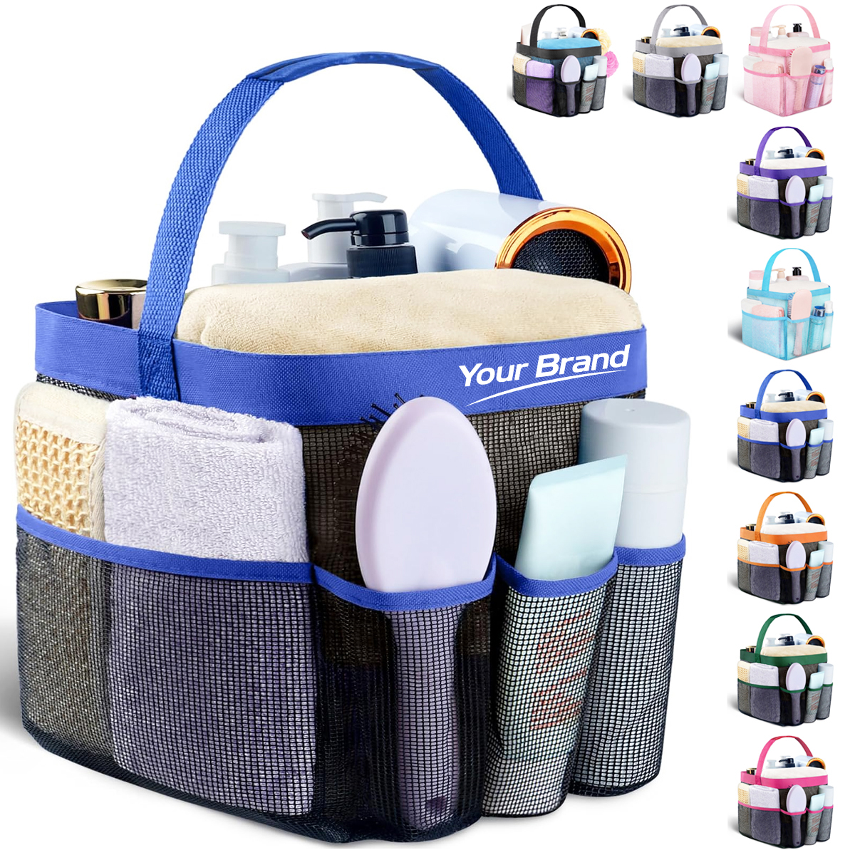 Portable Mesh Shower Caddy Tote Toiletry Organizer Bag