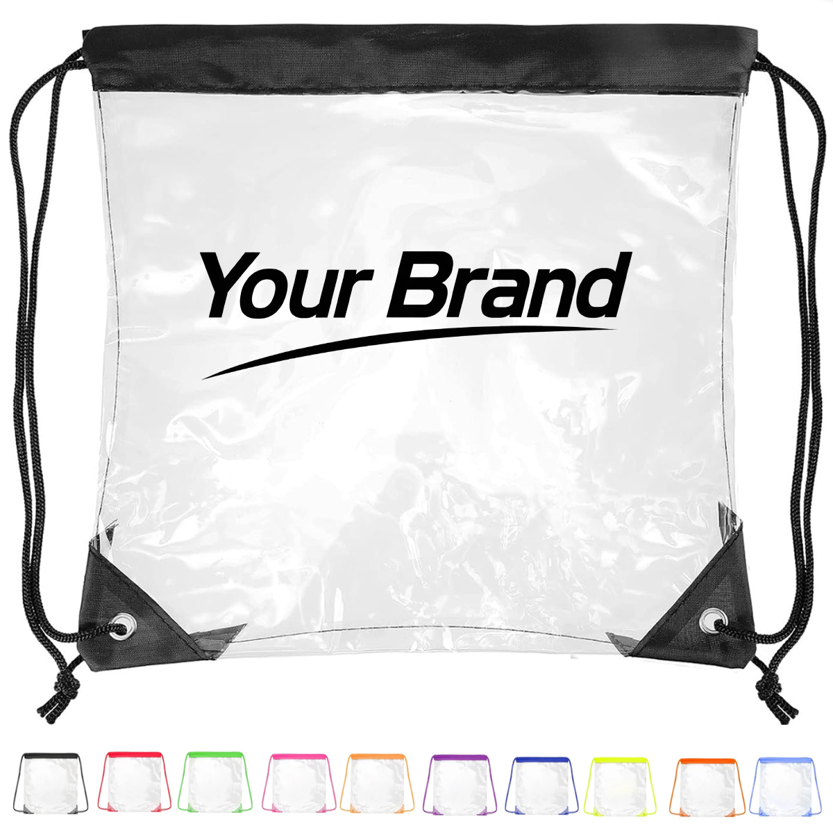 Stadium Approved Clear PVC Drawstring Cinch Backpack