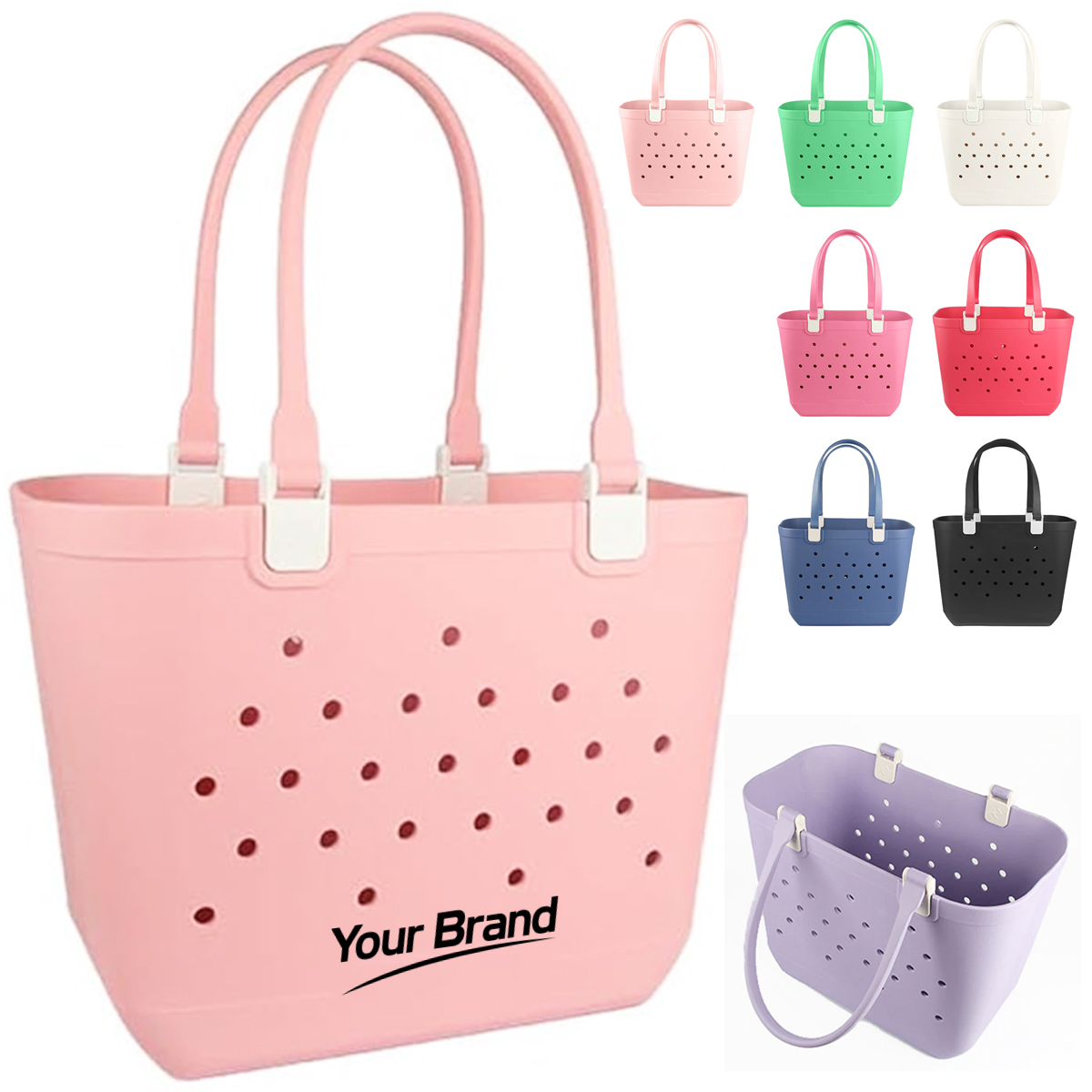 Large Waterproof EVA Perforated Rubber Beach Tote Bag