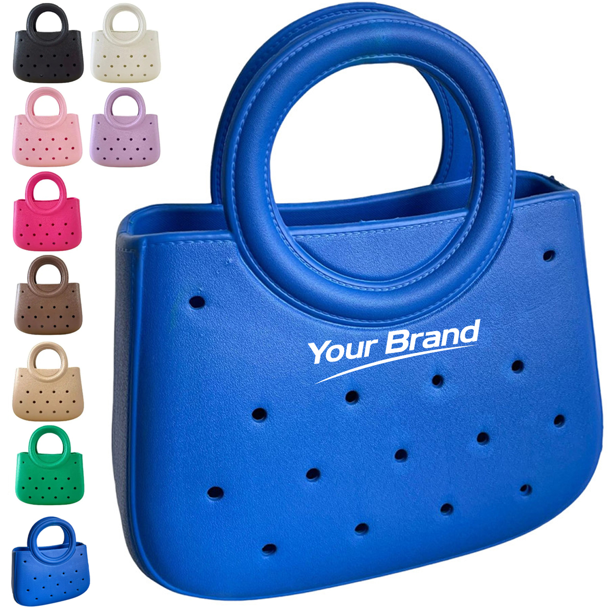 Pastel Waterproof EVA Perforated Round Handle Handbag Tote