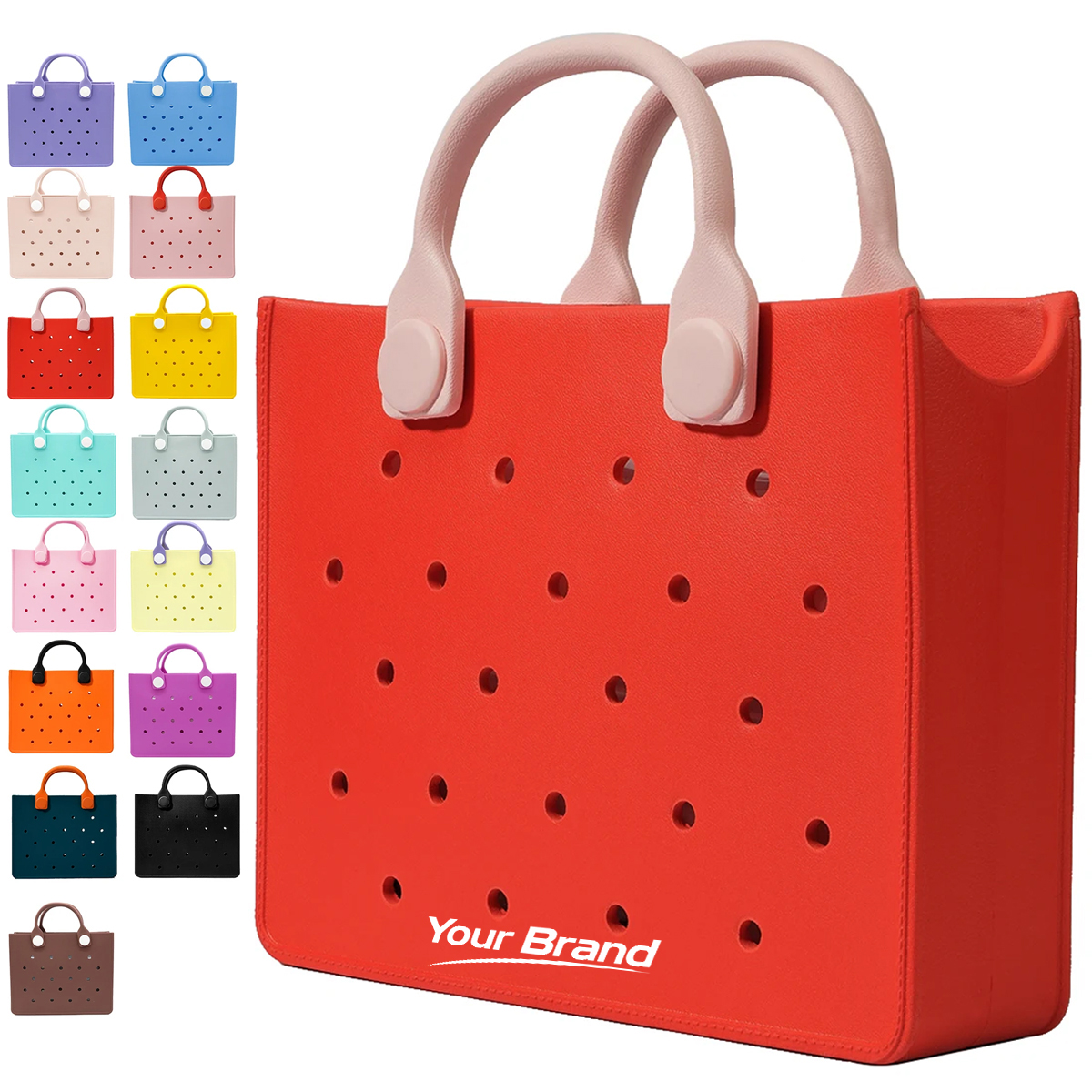 Waterproof EVA Perforated Briefcase Tote With Shoulder Strap