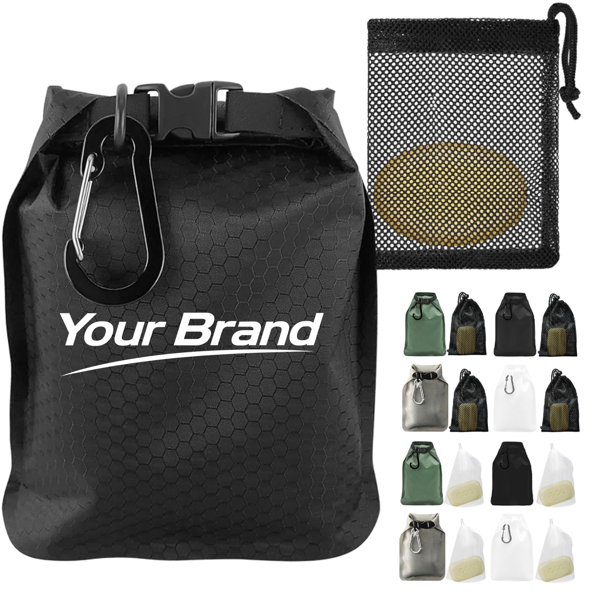 Waterproof Travel Soap Bar Case Pouch W/ Mesh Saver Bag Set