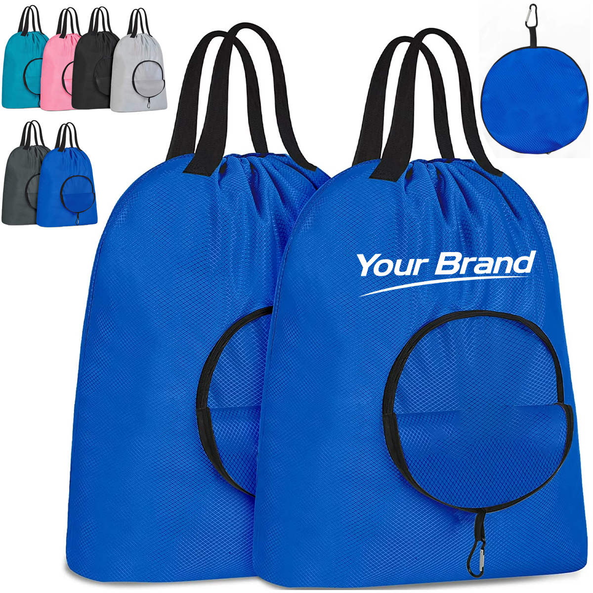 Travel Laundry Bag Foldable Drawstring Hamper Tote