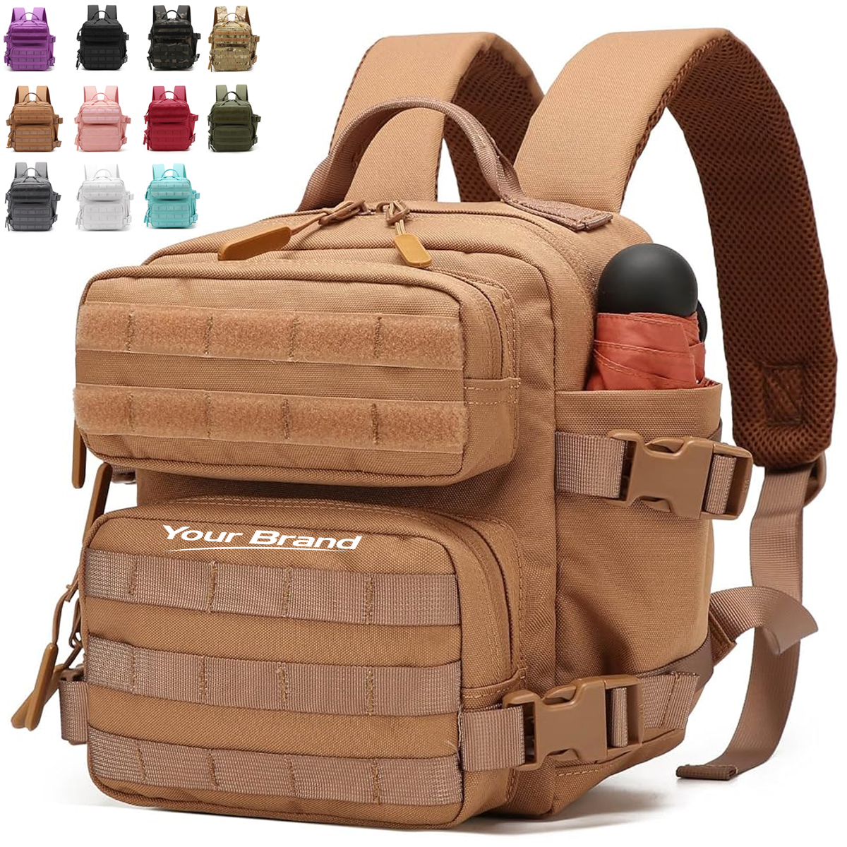 Compact 9L Mini Tactical Backpack MOLLE Daypack Rucksack