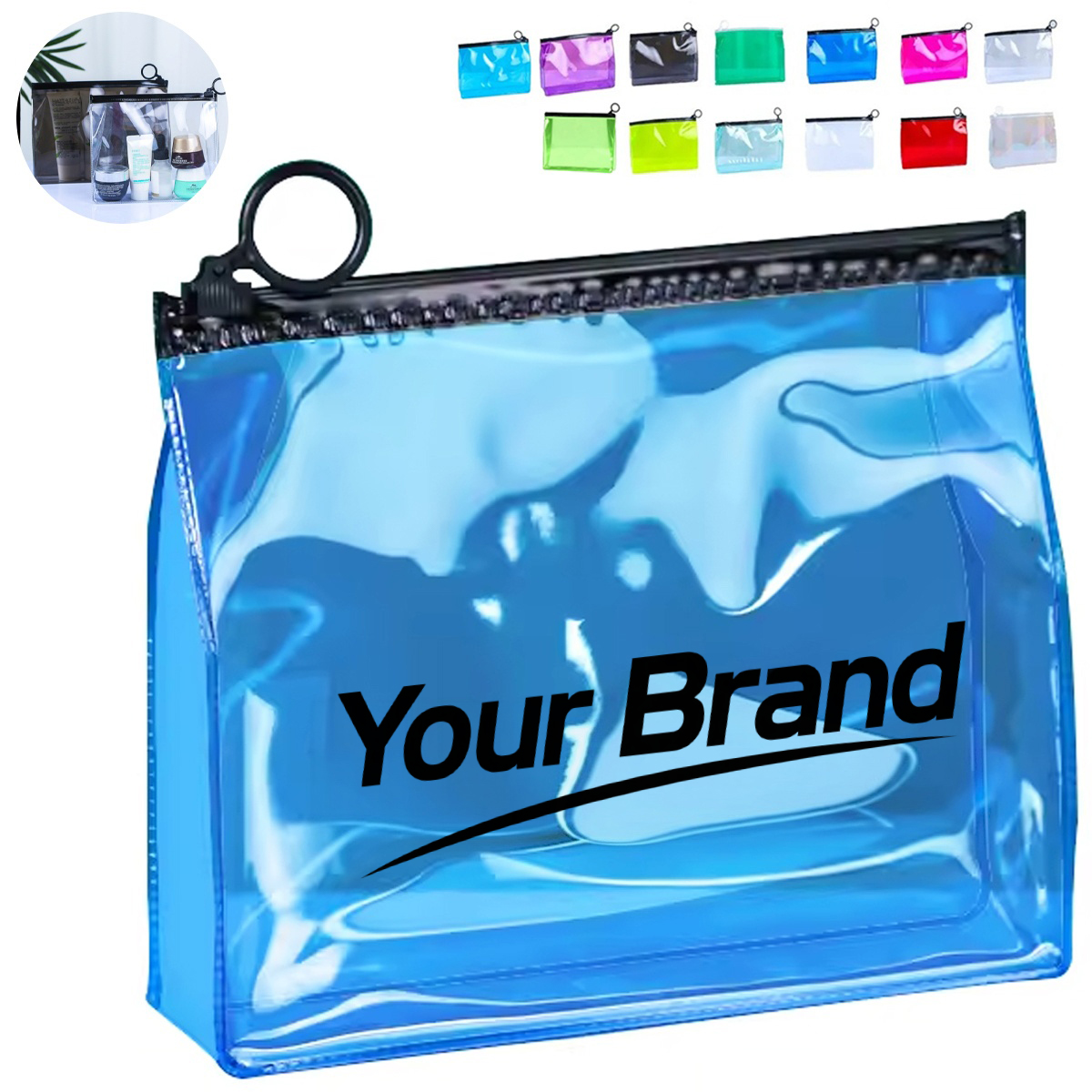 Translucent Vinyl Slider Pouch With Wrist Strap