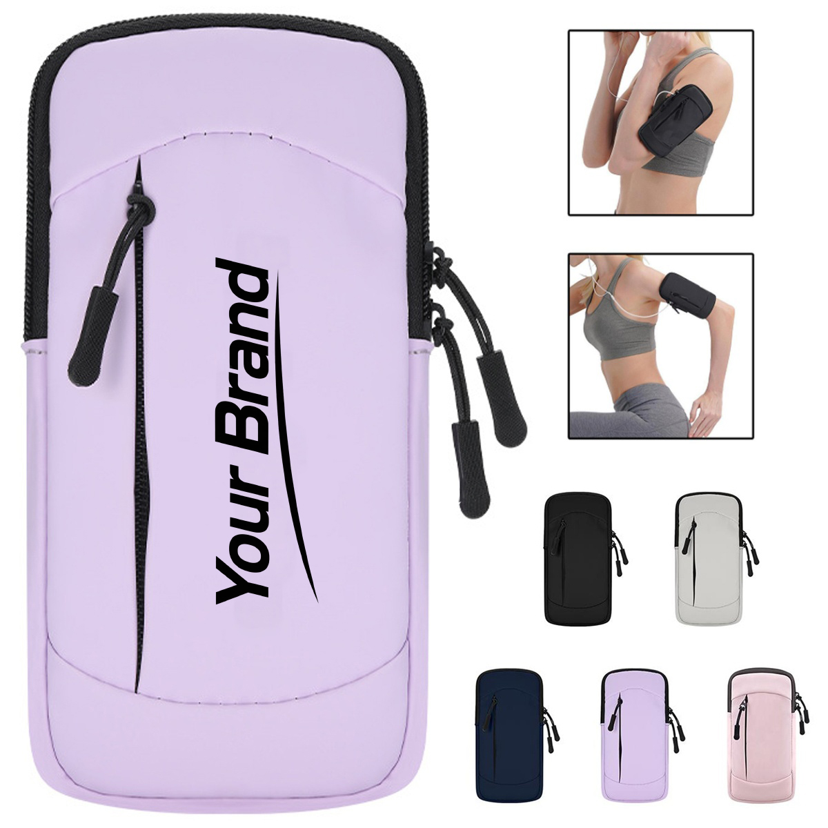 Functional Dual Pocket Sports Running Armband Phone Pouch