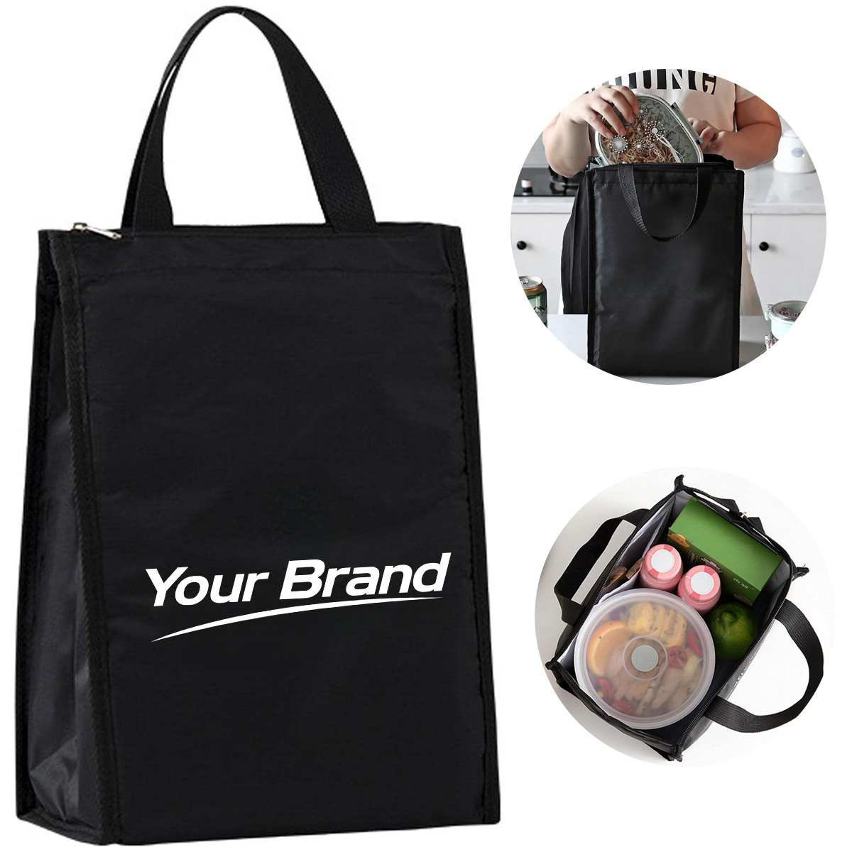 Minimalist Waterproof Oxford Cloth Insulated Lunch Tote Bag