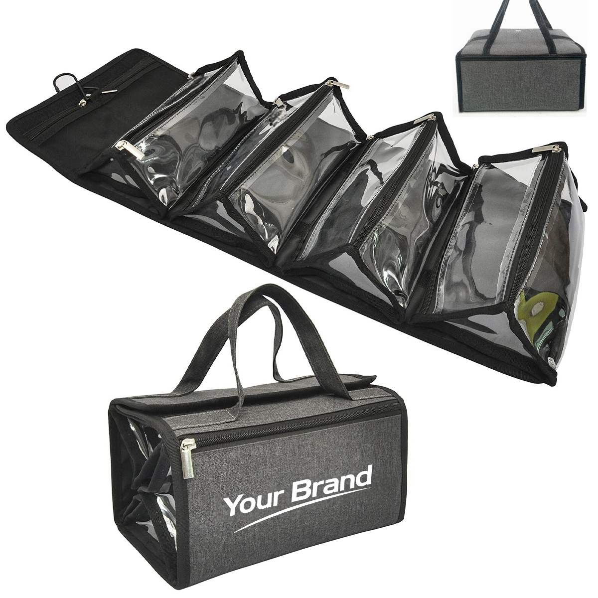 Modular 4-in-1 Hanging Travel Toiletry Organizer Bag
