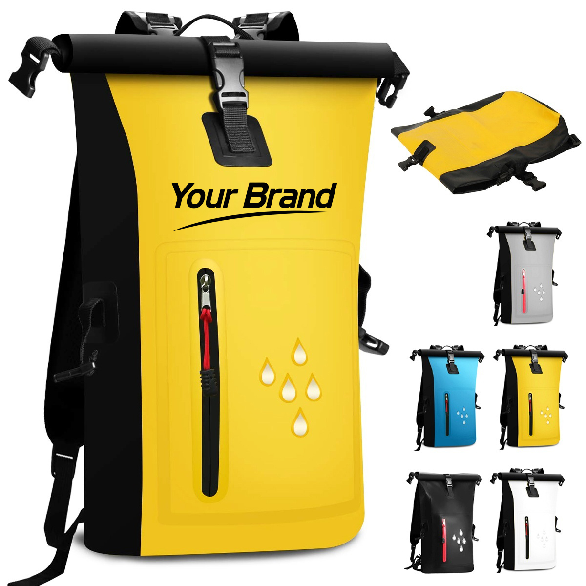 Heavy-Duty Waterproof Roll-Top Adventure Dry Bag Backpack