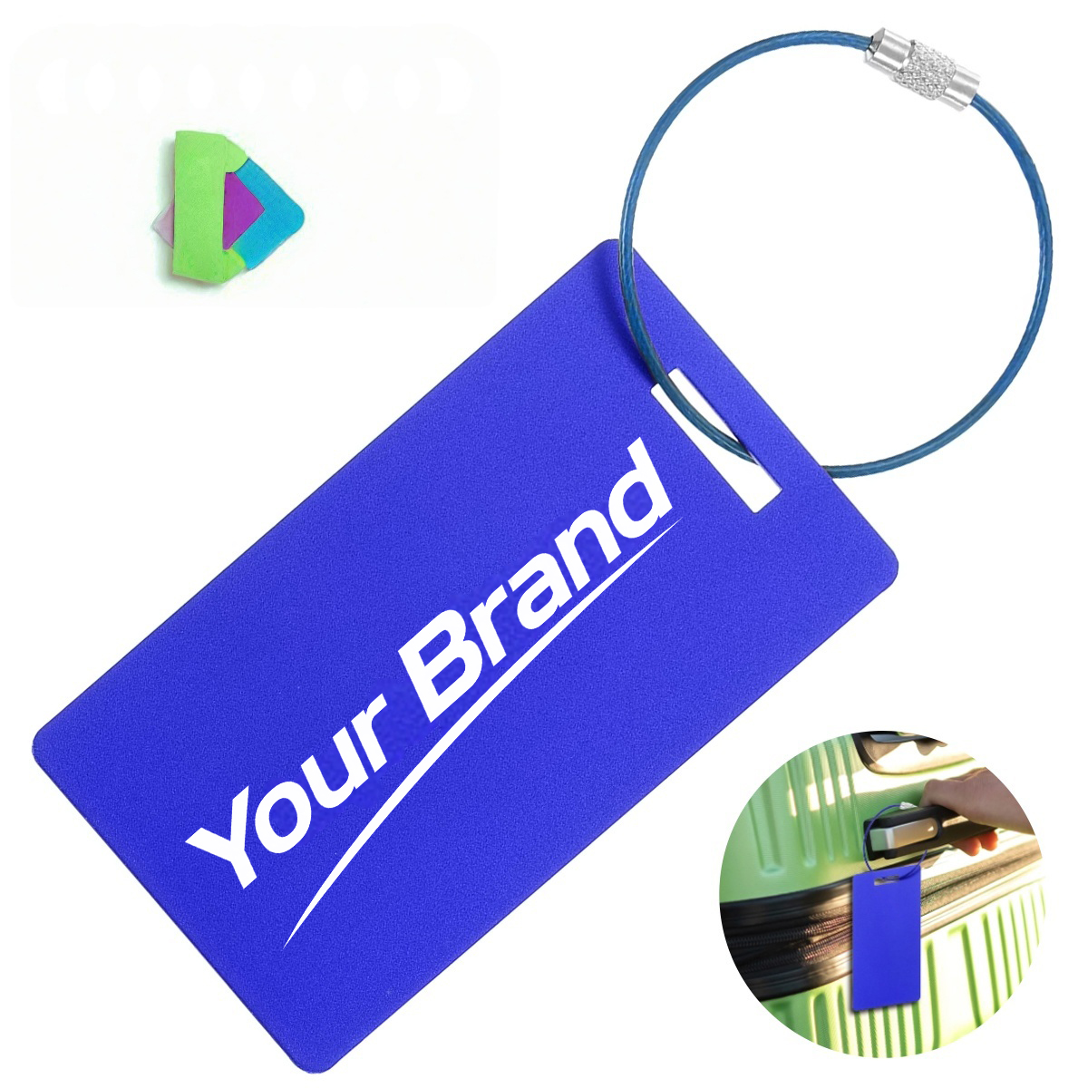 Anodized Aluminum Laser Engravable Luggage Tag & Keychain