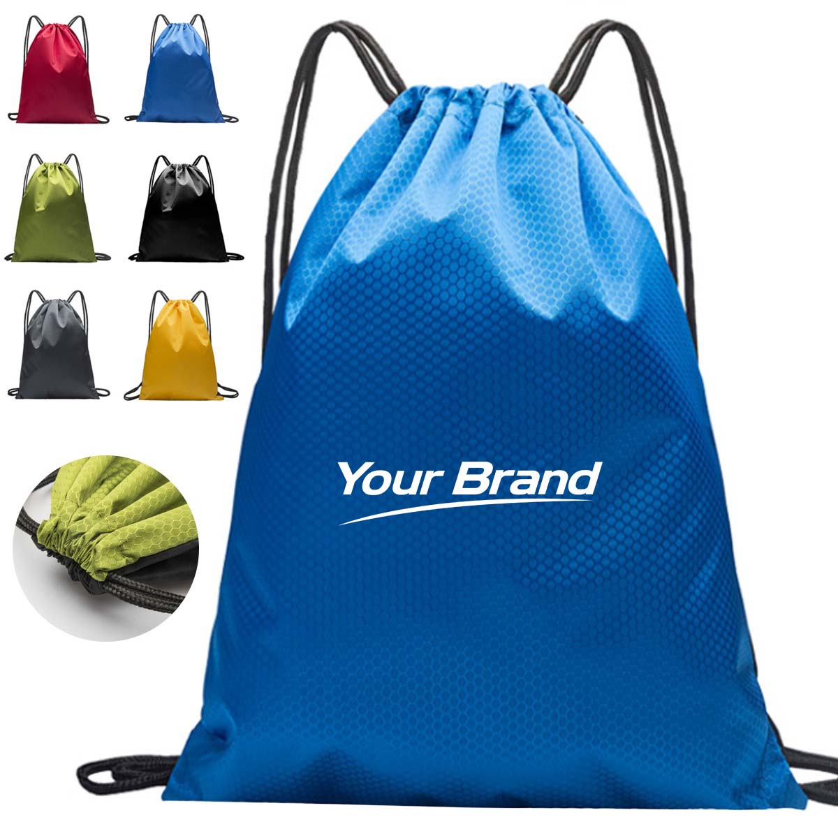 Water Resistant Oxford Sport Drawstring Cinch Backpack