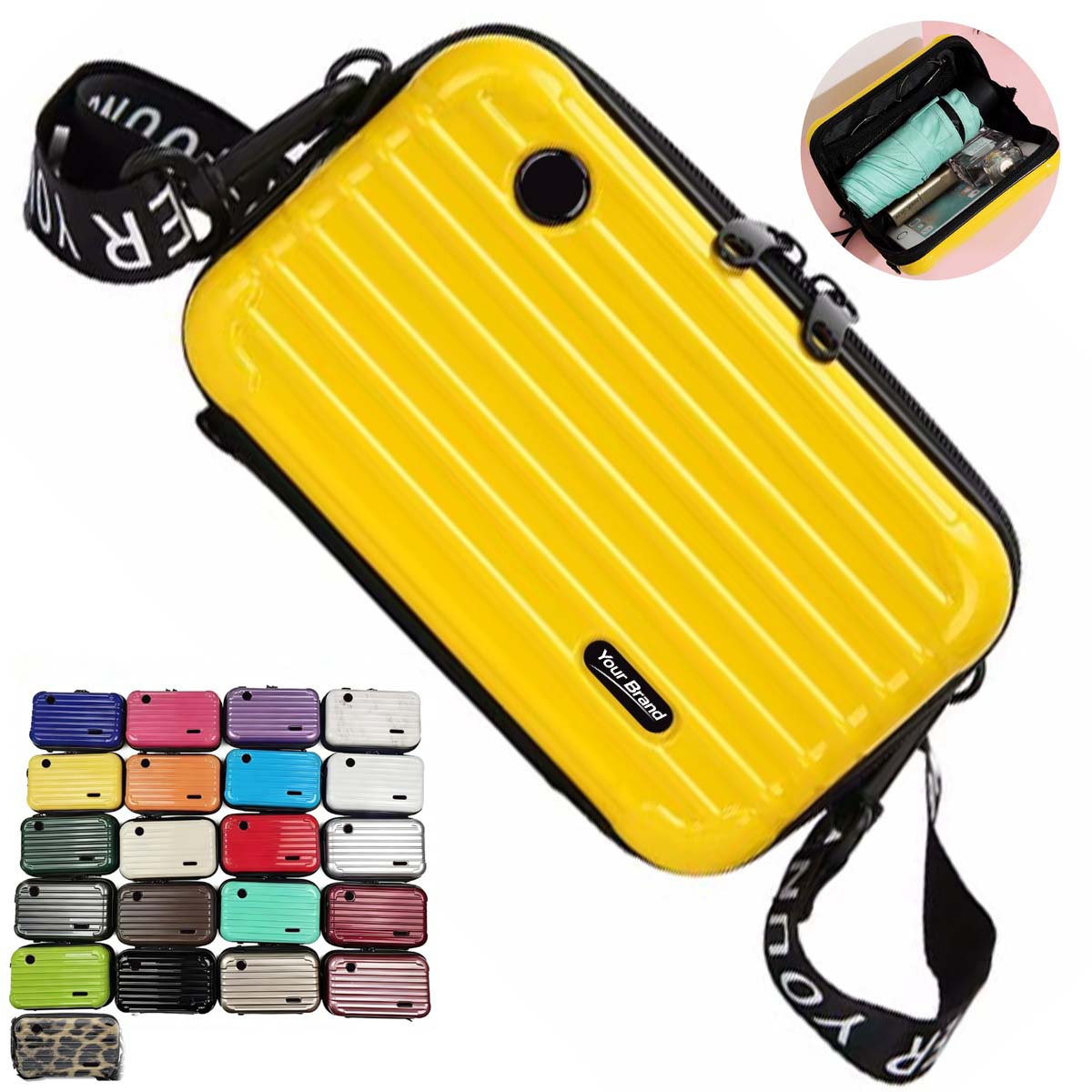 7 Inch Hardside Mini Crossbody Suitcase Shoulder Bag