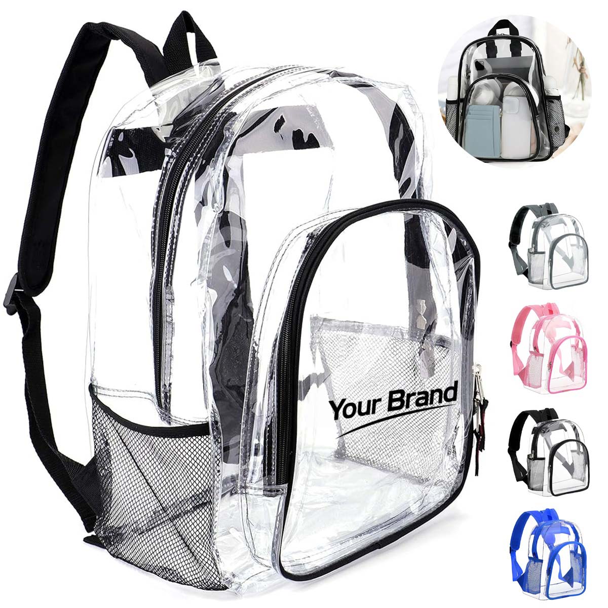 Clear PVC Mini Backpack Stadium Security Transparent Bag