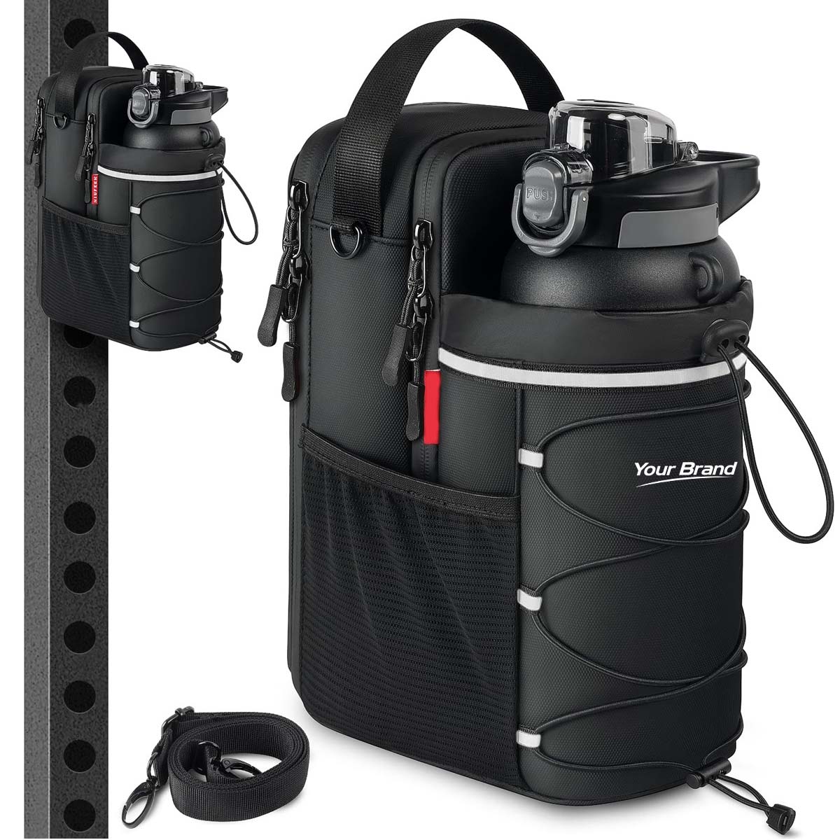 Magnetic Gym Water Bottle Holder Phone Storage Pouch