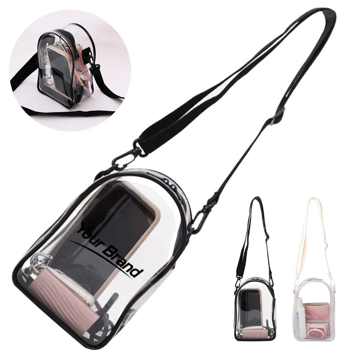 Stadium Approved Clear PVC Crossbody Shoulder Bag Pouch