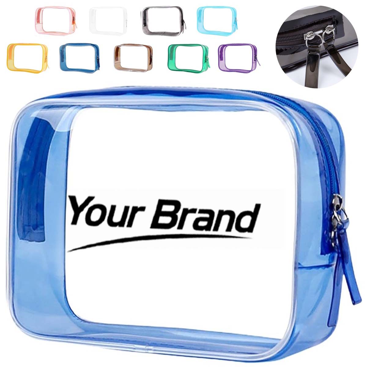 Portable Clear PVC Waterproof Cosmetic Zipper Storage Bag