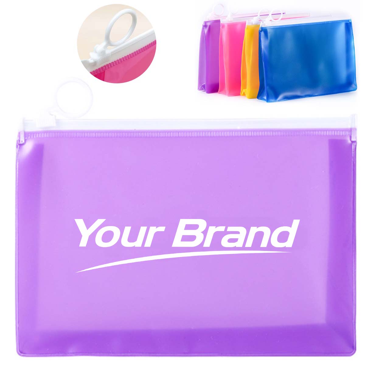 EVA Slider Zipper Cosmetic Pouch Waterproof Toiletry Bag