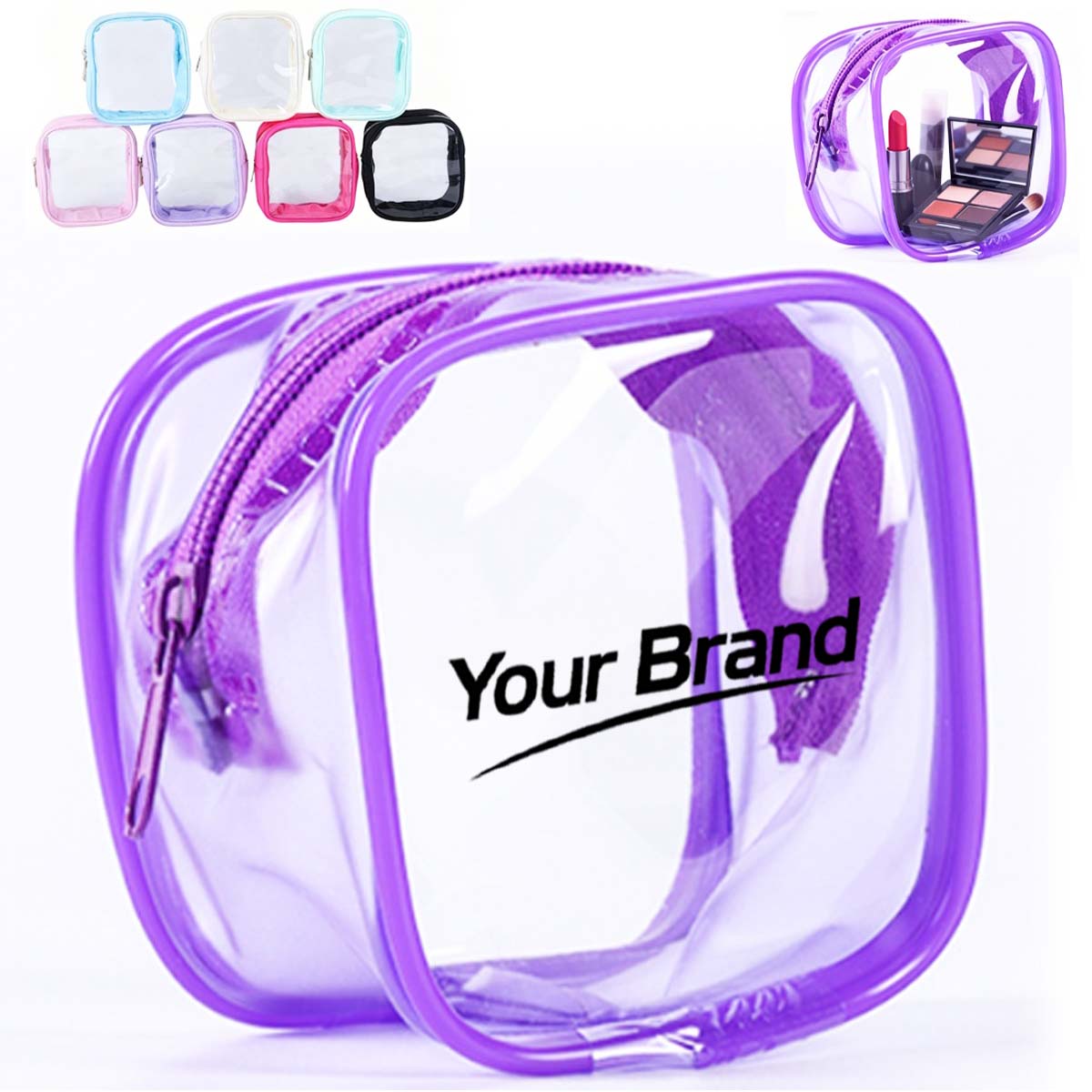 Clear PVC Waterproof Lipstick & Toy Storage Zipper Pouch