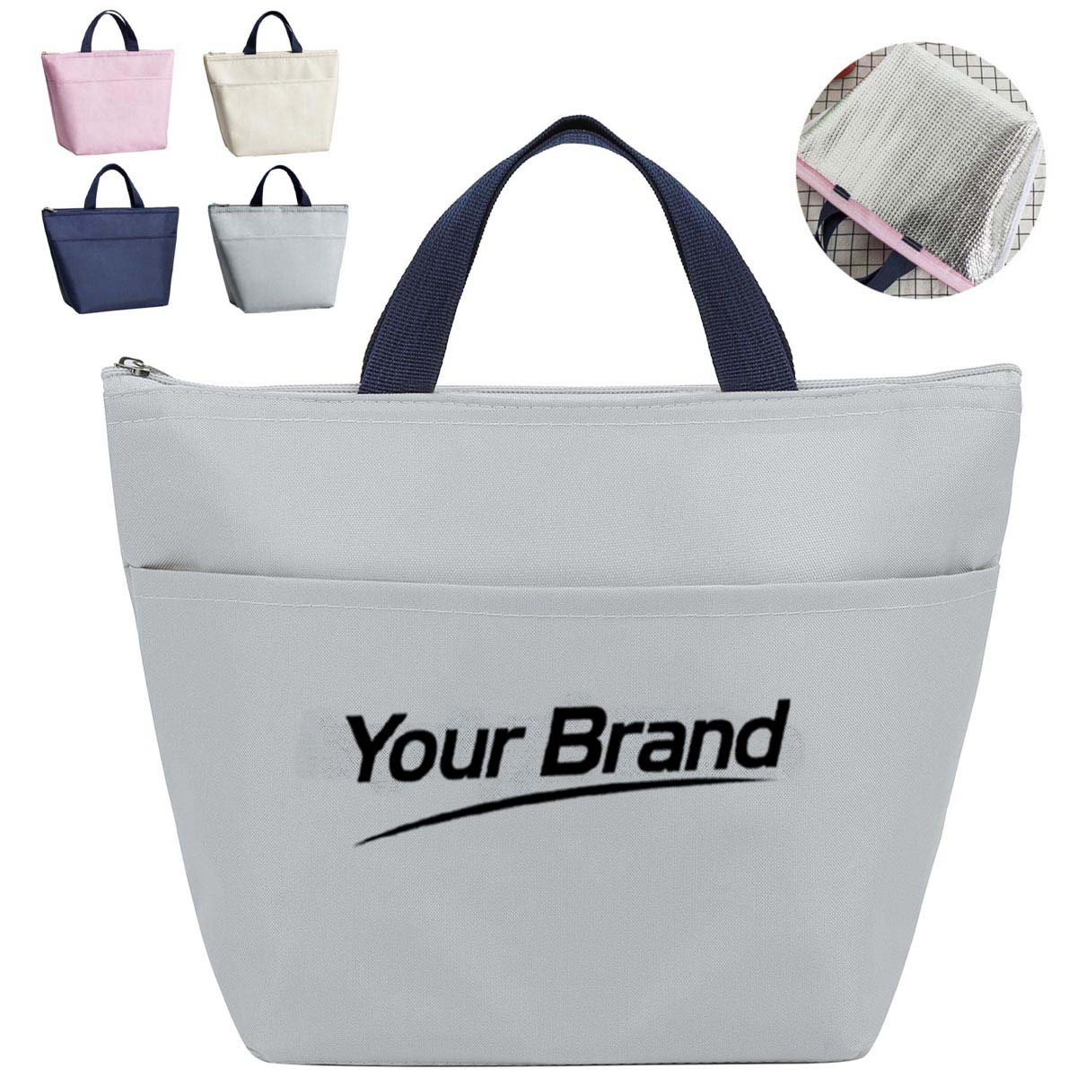Water Resistant Insulated Lunch Tote Cooler Bag With Pocket