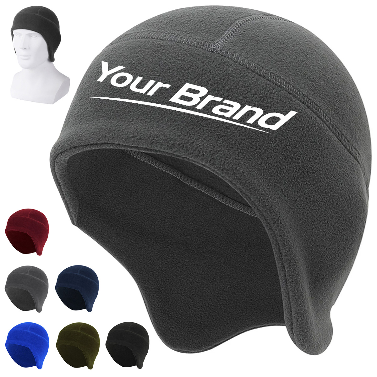 Double Layer Fleece Winter Beanie with Ear Cover