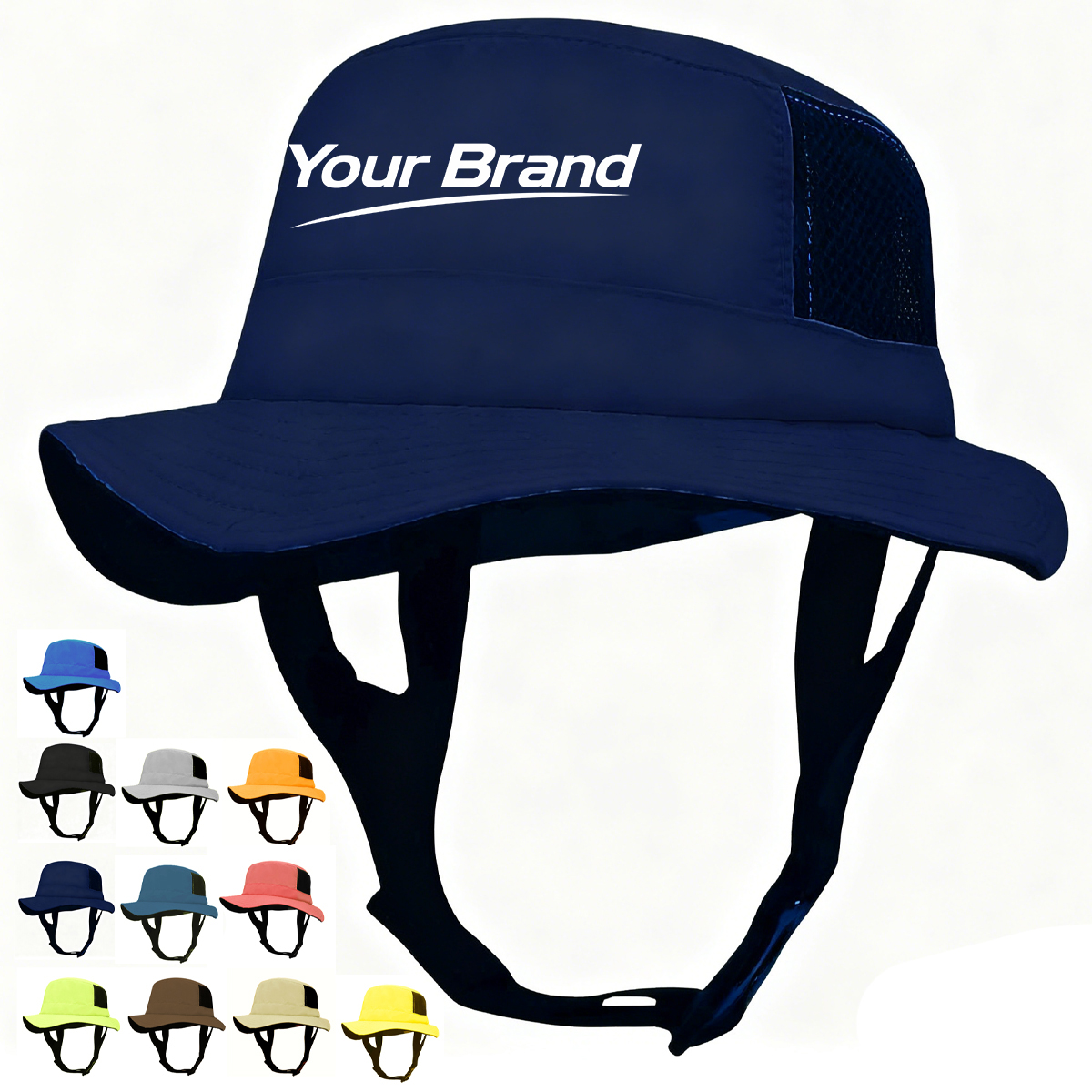 Outdoor Sun Protection Adjustable Bucket Hat With Chin Strap
